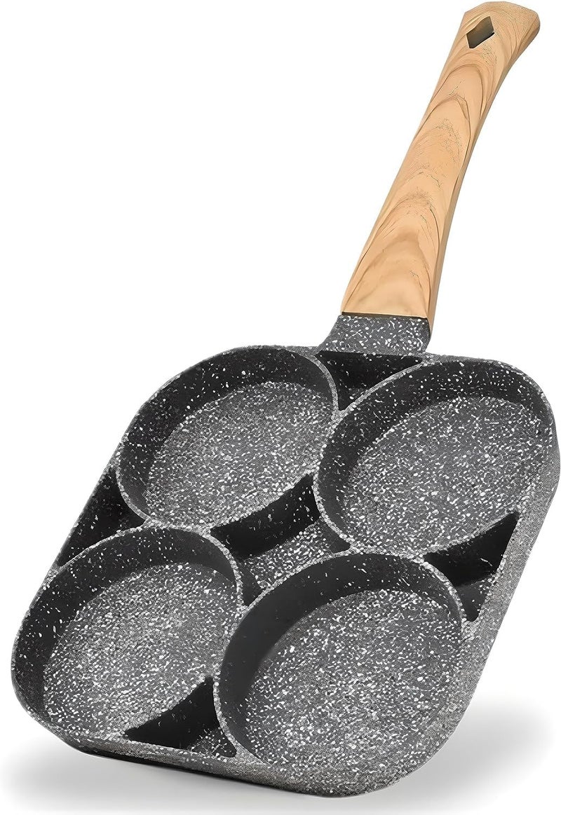 KBKM Egg Frying Pan 4 Hole NonStick Egg Cooker Pan for Breakfast Pancake Pan Suitable for Cookware Egg Frying pan - Image 2