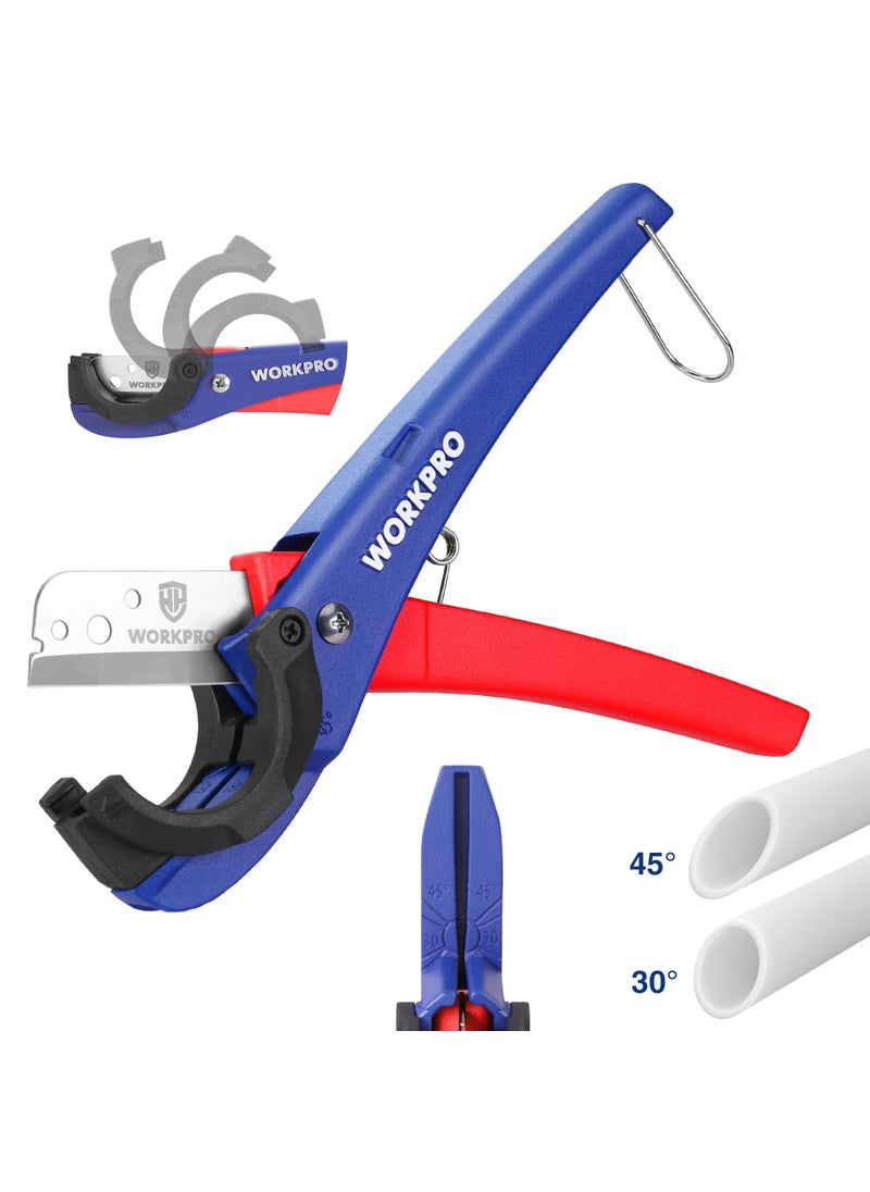 WORKPRO WORKPRO PEX Cutter with Sharp Blades, Hose Cutter with 1/8"-1-5/8" Cutting Capacity, Can be cut at 45° or 30°, Tubing Cutter for PPR, PE, PP, and Rubber Hoses, Suitable for Home and Plumbing Repairs  - Image 1