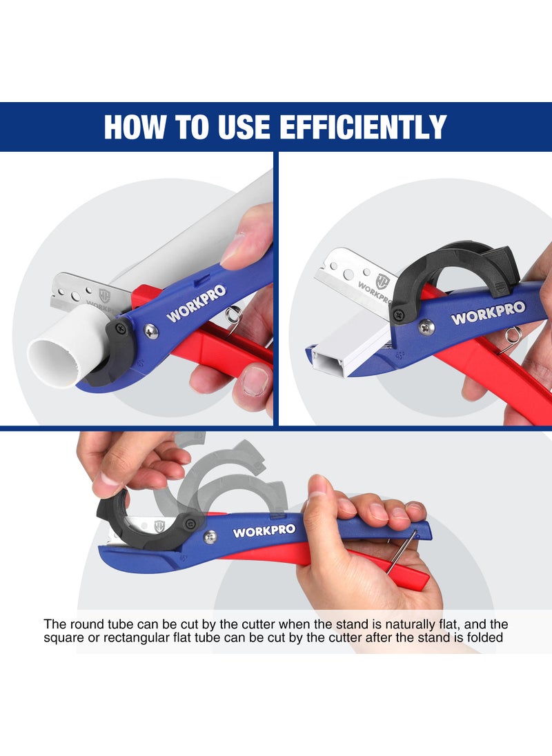 WORKPRO WORKPRO PEX Cutter with Sharp Blades, Hose Cutter with 1/8"-1-5/8" Cutting Capacity, Can be cut at 45° or 30°, Tubing Cutter for PPR, PE, PP, and Rubber Hoses, Suitable for Home and Plumbing Repairs  - Image 3