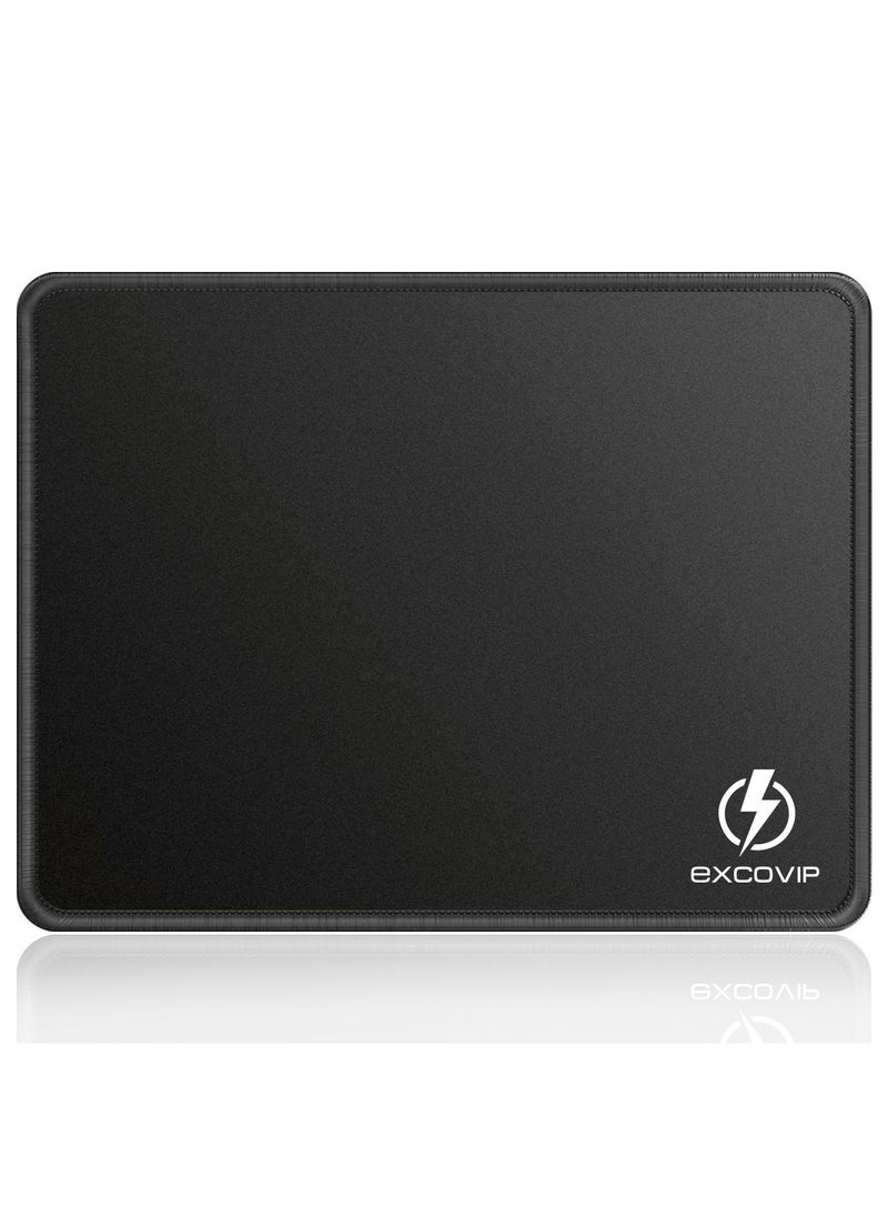 excovip - Gaming Mouse Pad Comfortable Small Mouse Pads Smooth Surface Stitched Edges Mousepad for Computer Laptop Home and Office Black 260 x 210 mm - Image 1