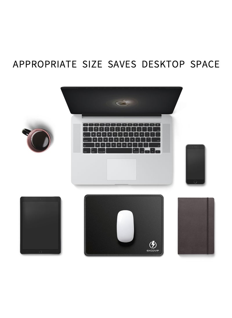 excovip - Gaming Mouse Pad Comfortable Small Mouse Pads Smooth Surface Stitched Edges Mousepad for Computer Laptop Home and Office Black 260 x 210 mm - Image 1
