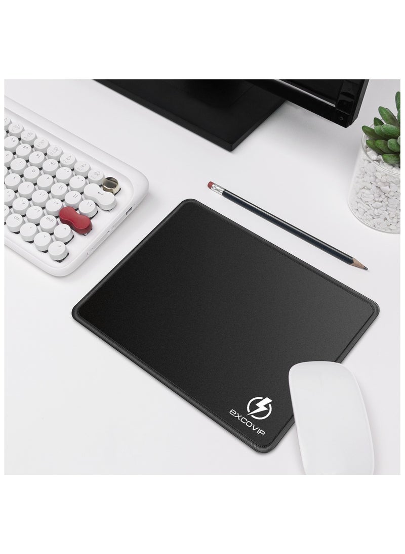 excovip - Gaming Mouse Pad Comfortable Small Mouse Pads Smooth Surface Stitched Edges Mousepad for Computer Laptop Home and Office Black 260 x 210 mm - Image 1