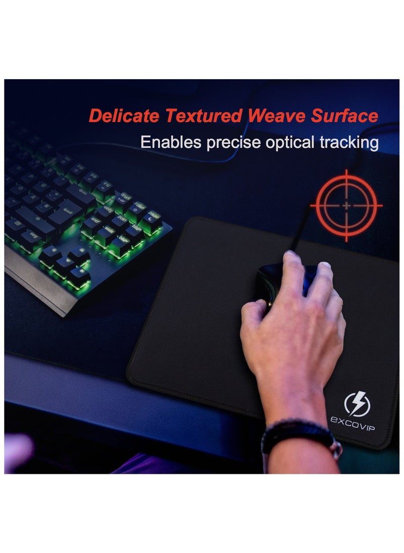 excovip - Gaming Mouse Pad Comfortable Small Mouse Pads Smooth Surface Stitched Edges Mousepad for Computer Laptop Home and Office Black 260 x 210 mm - Image 1
