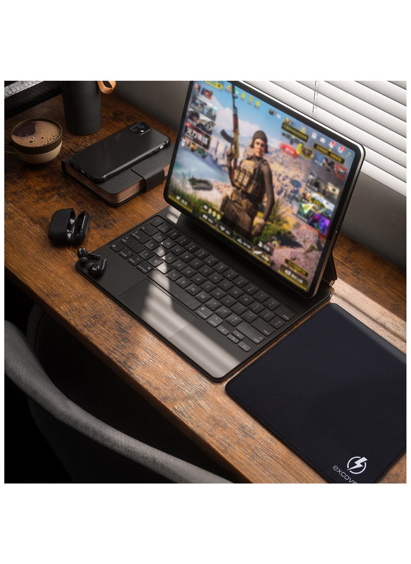 excovip - Gaming Mouse Pad Comfortable Small Mouse Pads Smooth Surface Stitched Edges Mousepad for Computer Laptop Home and Office Black 260 x 210 mm - Image 1