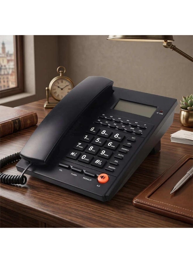 Ruay RA63 Landline Phone with Backlit Screen, Large Memory and Multiple Ringtones (Black) - Image 2