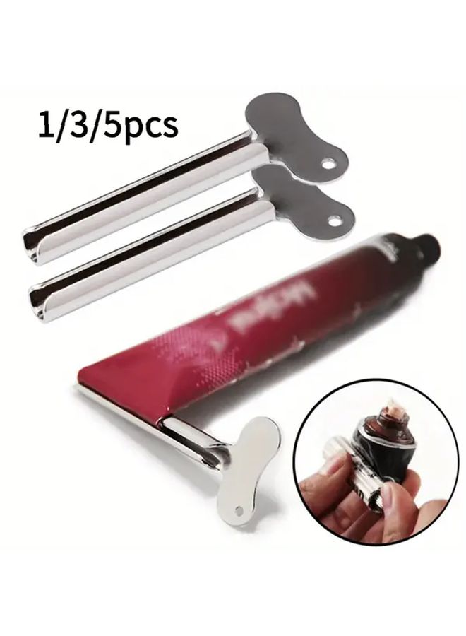 3 Pcs Manual Toothpaste Tube Squeezer And Dispenser Heavy Duty Zinc Alloy Construction Ergonomic Grip Portable Bathroom Accessory For Efficient Toothpaste Use Ideal For Home Travel Dental Offices Compatible With Most Tubes - Image 1