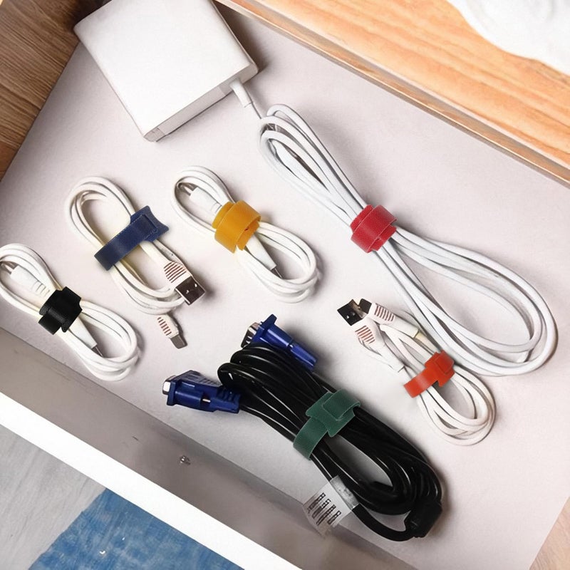 suyncyi 102 Pcs Cable Ties, 4+6+8+10 inch Reusable Multi-Colour Cable Ties Wire Ties Cord Organizer Cable Organizer Adjustable Cable Management for Cable Management - Image 4