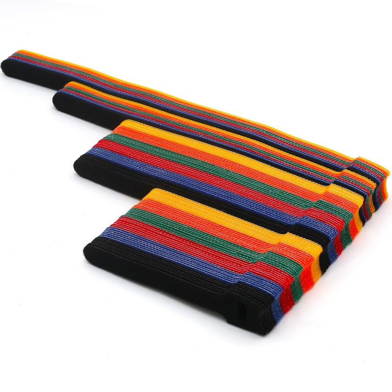 suyncyi 102 Pcs Cable Ties, 4+6+8+10 inch Reusable Multi-Colour Cable Ties Wire Ties Cord Organizer Cable Organizer Adjustable Cable Management for Cable Management - Image 1