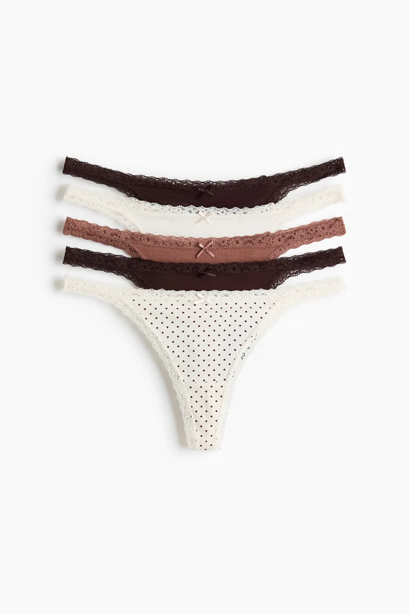 H&M 5-pack cotton tanga thong briefs