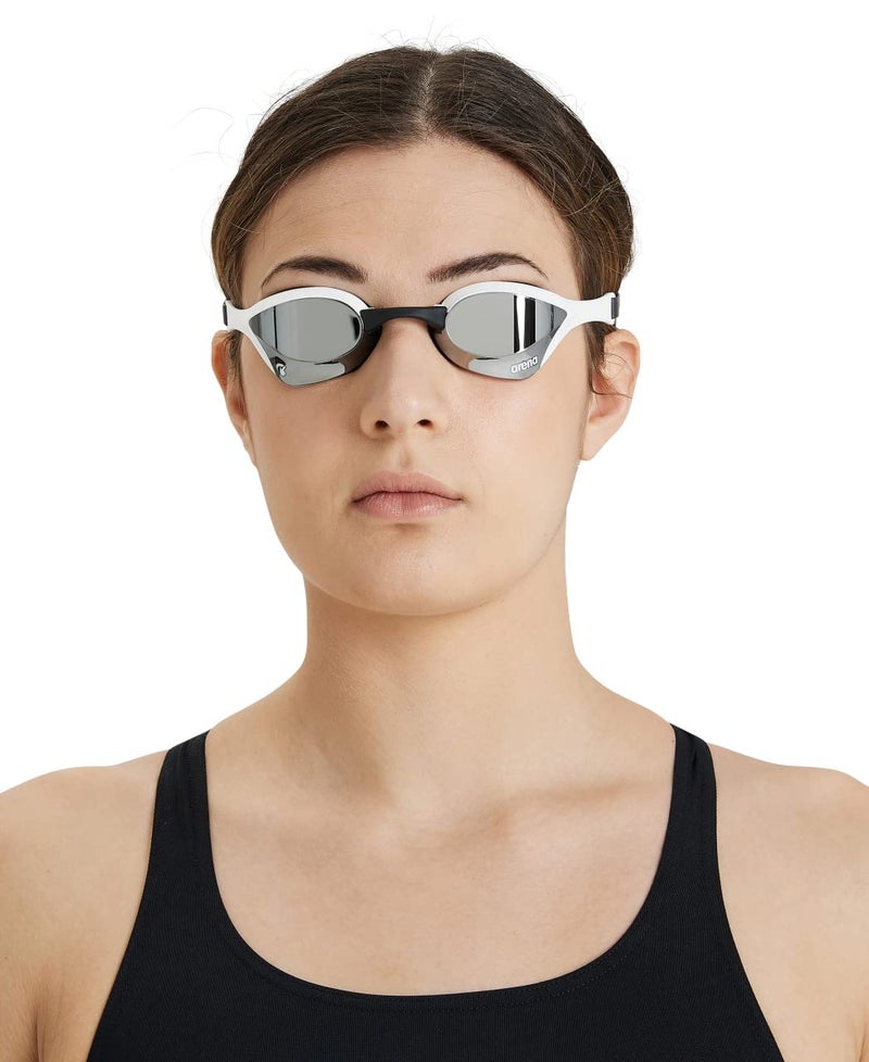 ARENA Unisex Cobra Ultra Swipe Racing Swim Goggles for Adult Men Women Anti-Fog Technology Polycarbonate Hard Mirrored Lens Professional Athlete Gear, Silver/Black - Image 4