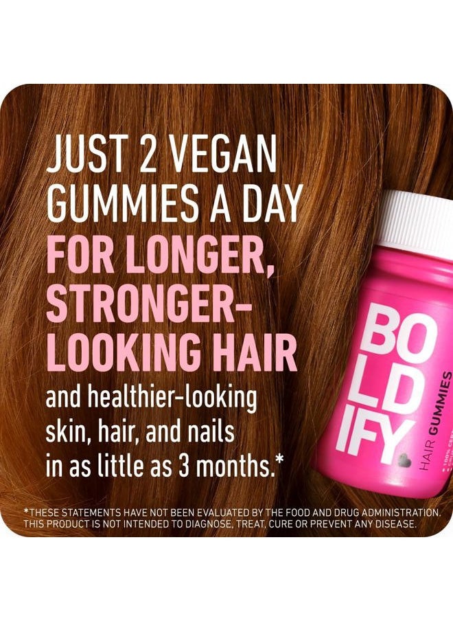 Boldify Hair Growth Gummies - Sugar-Free Biotin Gummies - Fast-Acting Vegan Vitamins for Skin, Nails, and Hair - 5000mcg Biotin/Serving, 30-Day Supply - Natural Strawberry Flavor  - Image 2