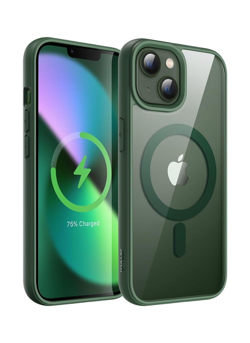 Denx Clear Magnetic Case for iPhone 14 Plus and iPhone 15 Plus, Compatible with MagSafe, Plating Luxury Cover, Clear Soft TPU Shockproof Protective Phone Case (Green)  - Image 1