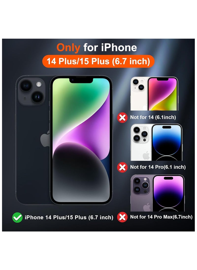 Denx Clear Magnetic Case for iPhone 14 Plus and iPhone 15 Plus, Compatible with MagSafe, Plating Luxury Cover, Clear Soft TPU Shockproof Protective Phone Case (Green)  - Image 2