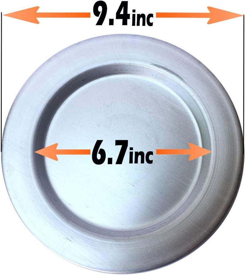 Frigya طبق كنافة كبير - أطباق طهي وتقديم لعجينة الكنافة الممزقة - مجموعة من 2 - لون فضي - أواني ألمنيوم كبيرة للتقديم - Image 2