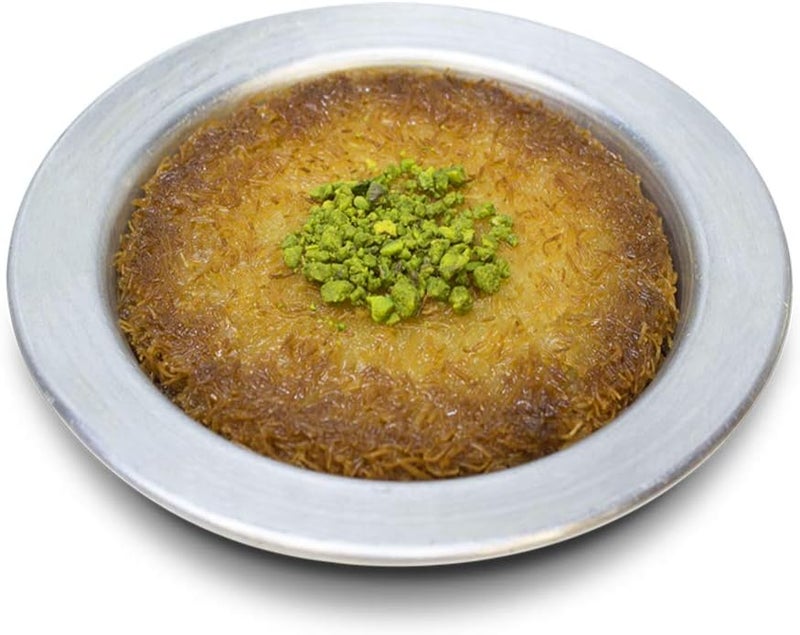 Frigya طبق كنافة كبير - أطباق طهي وتقديم لعجينة الكنافة الممزقة - مجموعة من 2 - لون فضي - أواني ألمنيوم كبيرة للتقديم - Image 4