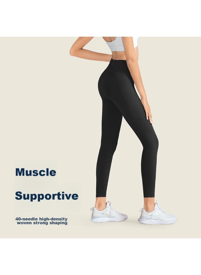 Vfu Xingqing Yoga Pants For Women, High-waisted Lifting, Running, Fitness, Sports Pants, High-elasticity, Tight-fitting Pants, Black, XL - Image 2
