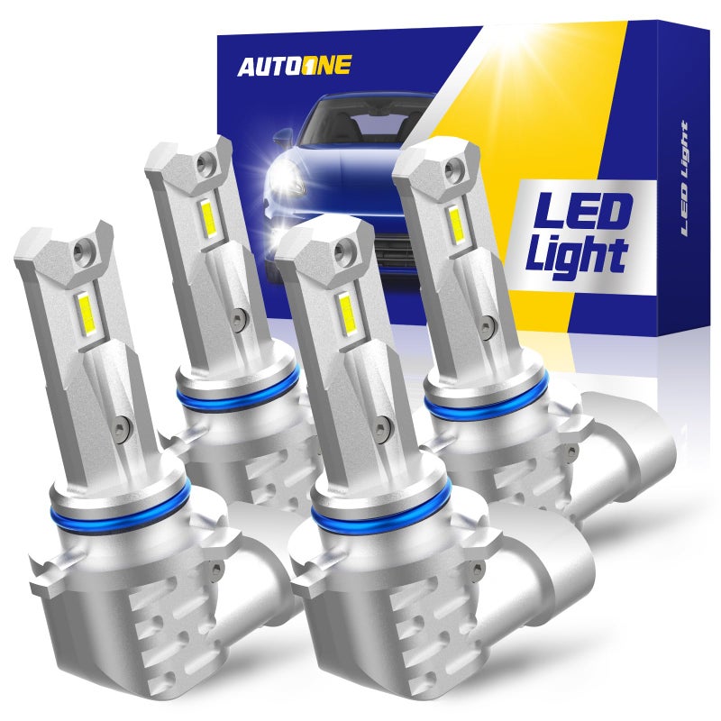 AUTOONE 9005 9006 Bulbs Combo 6000K White Super Bright 9005HB3 9006HB4 Halogen Replacement Fog Light Bulbs Plug and Play Pack of 4