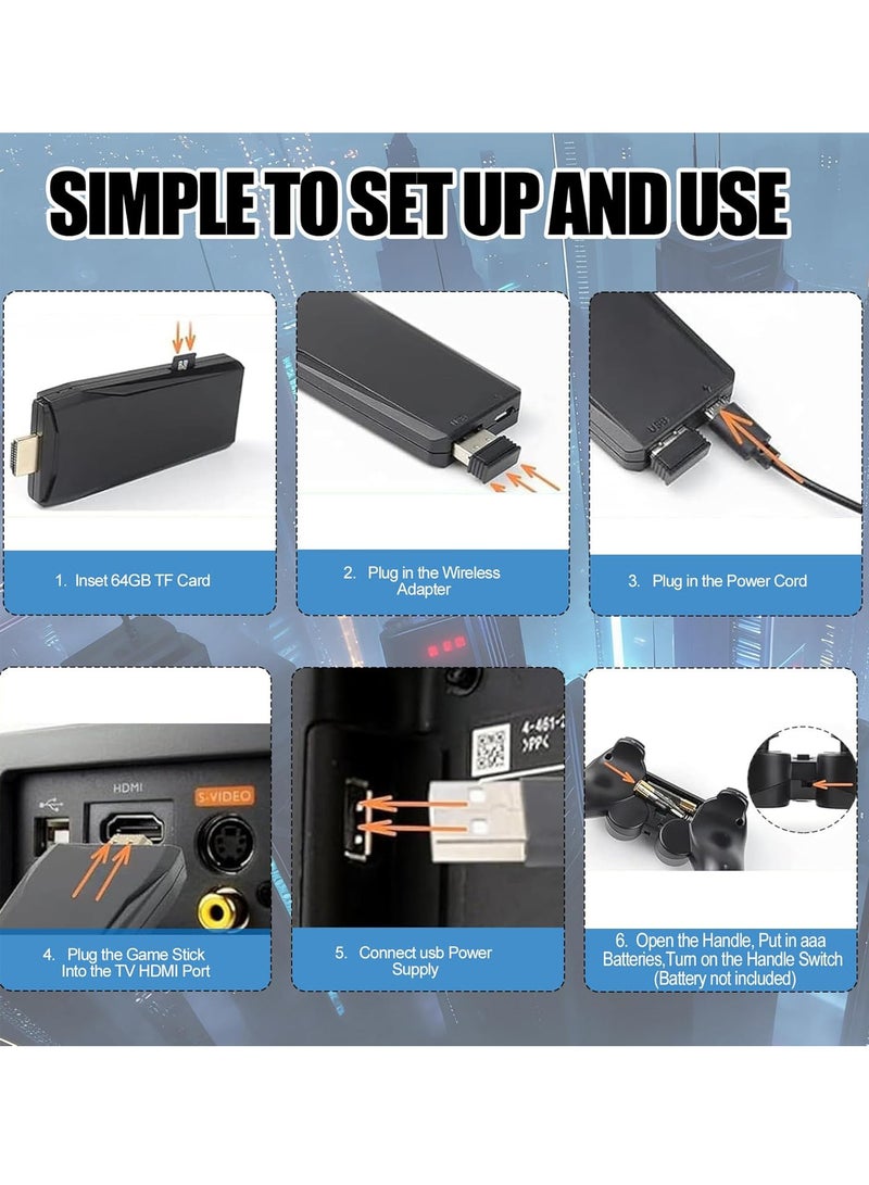 PHISMA 4K Smart Video Game Consoles,20,000 Games 64GB Retro Classic Gaming  2.4G Wireless Gamepads Controller (64G,20000+ Games) - Image 5