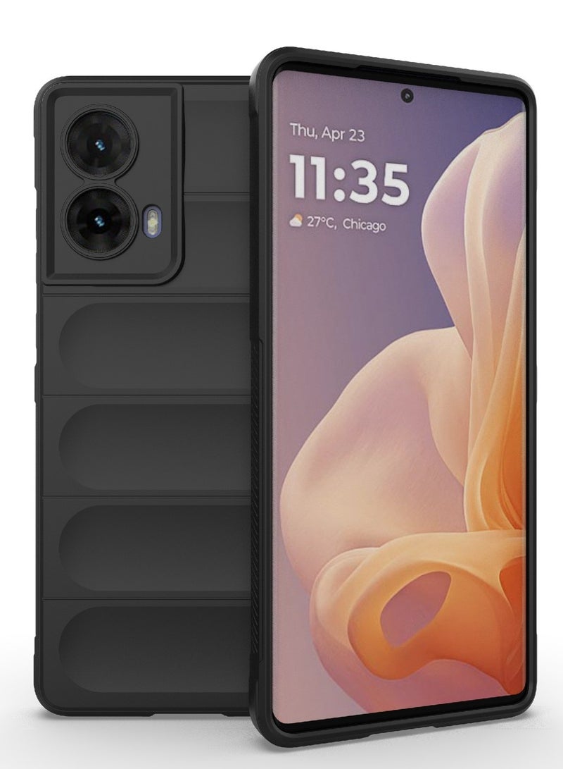 Phone case cover Magic Shield TPU + Silicone Shockproof Phone Case For  Moto G85 (Black) - Image 1