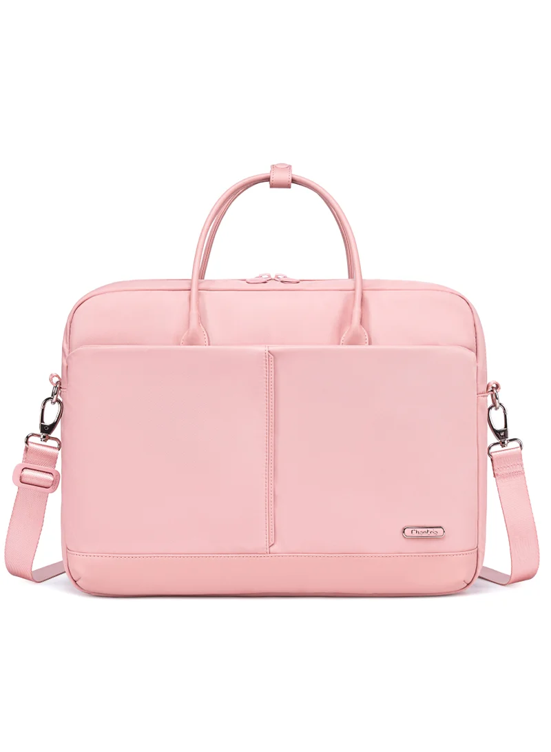 Chantria Premium Lightweight Laptop Bag for Women Water Resistant Multifunctional Hand Bag with Multiple Pockets for Casual/Work/College/ School, CB00772- Pink