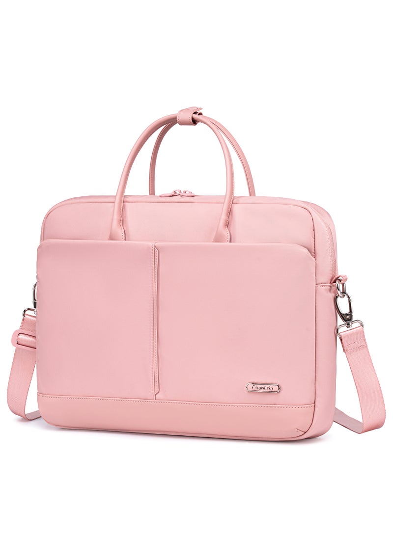 Chantria Premium Lightweight Laptop Bag for Women Water Resistant Multifunctional Hand Bag with Multiple Pockets for Casual/Work/College/ School, CB00772- Pink  - Image 1