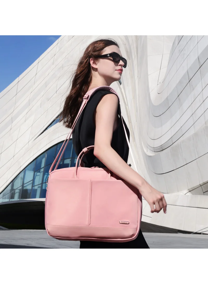 Chantria Pink Premium Lightweight Laptop Bag for Women Water Resistant Multifunctional Hand Bag with Multiple Pockets for Casual/Work/College/ School, CB00772- Pink  | Best Price UAE