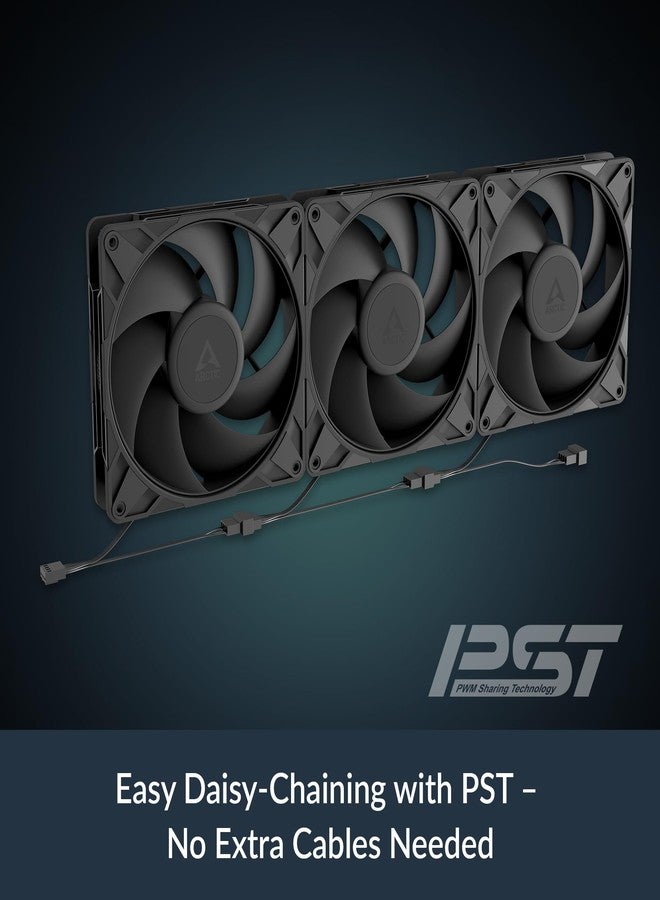 ARCTIC P14 Pro PST, 5 Pack - Powerful Premium Fan, 140 mm PWM Fan with Y-Cable Splitter, 400-2500 RPM, 0 RPM <5% PWM, Fluid Dynamic Bearing, 4-Pin - Black - Image 5