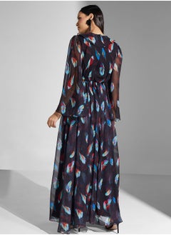 Virgos Lounge Flared Sleeve Ruffled Dress  - Image 2