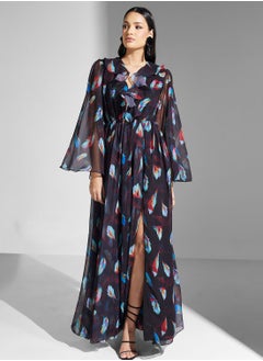 Virgos Lounge Flared Sleeve Ruffled Dress  - Image 4