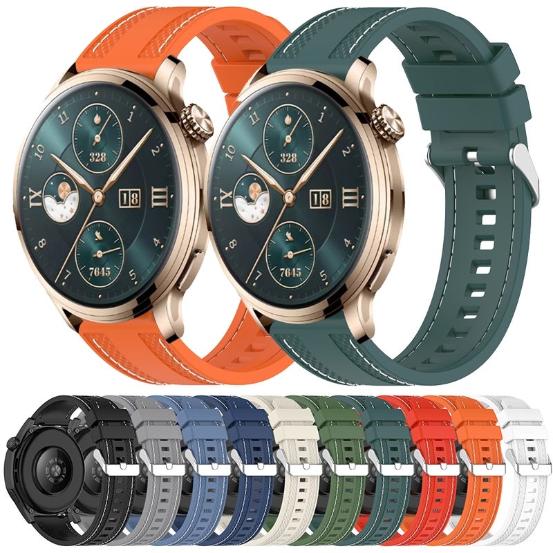 إيروريكس سوار ساعة For Honor Watch 4 Pro سريع الفك بخياطة جانبية من السيليكون (Starlight) - Image 5