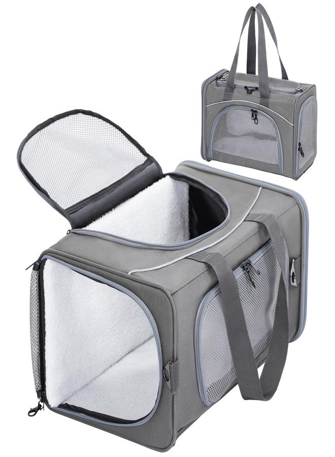 Petsfit ‌Petsfit Airline Approved Pet Carrier for Small Dogs & Cats, 19x9x12 TSA Approved Carrier, with Removable Dual-Sided Padding (2-Way Placement) - Fits Under Most Airplane Seats, Escape Proof (Grey) - Image 1