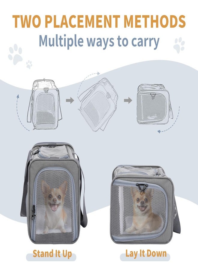 Petsfit ‌Petsfit Airline Approved Pet Carrier for Small Dogs & Cats, 19x9x12 TSA Approved Carrier, with Removable Dual-Sided Padding (2-Way Placement) - Fits Under Most Airplane Seats, Escape Proof (Grey) - Image 4