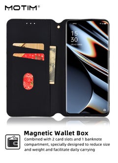 Motim Oppo Find X5/X5 Pro Phone Case Cover, Flip Leather Wallet Case with Kickstand Card Slots Holder Money Pocket, Scratch-resistant Shockproof Cover  - Image 2
