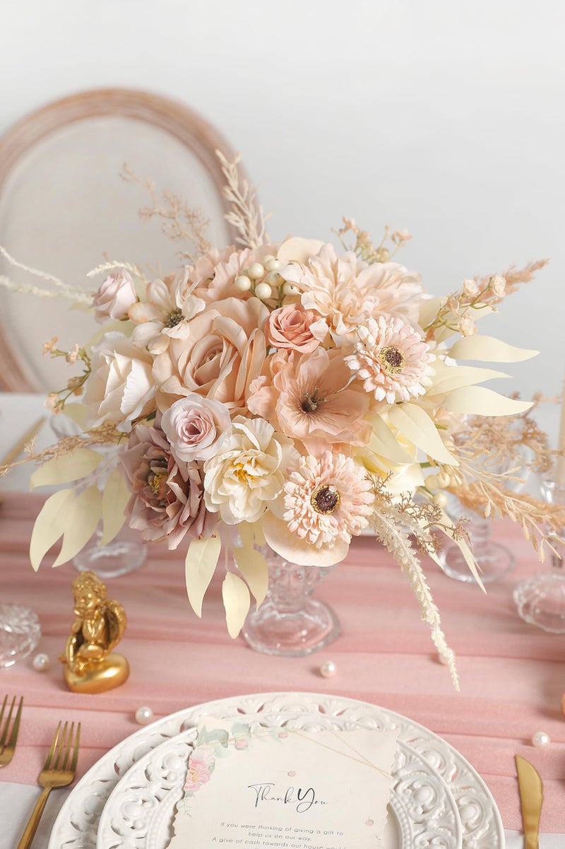 Koroni Flowers Artificial Flowers Nude Color Box Set for DIY Bridal Bouquets Wedding Shower Decorations Fake Floral Arrangements for Party Table Centerpieces Home Decor Indoor Outdoor - Image 5