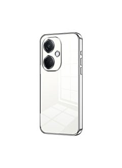 HuHa Case Cover For OPPO K11 Transparent Plating Fine Hole Phone Case Silver 