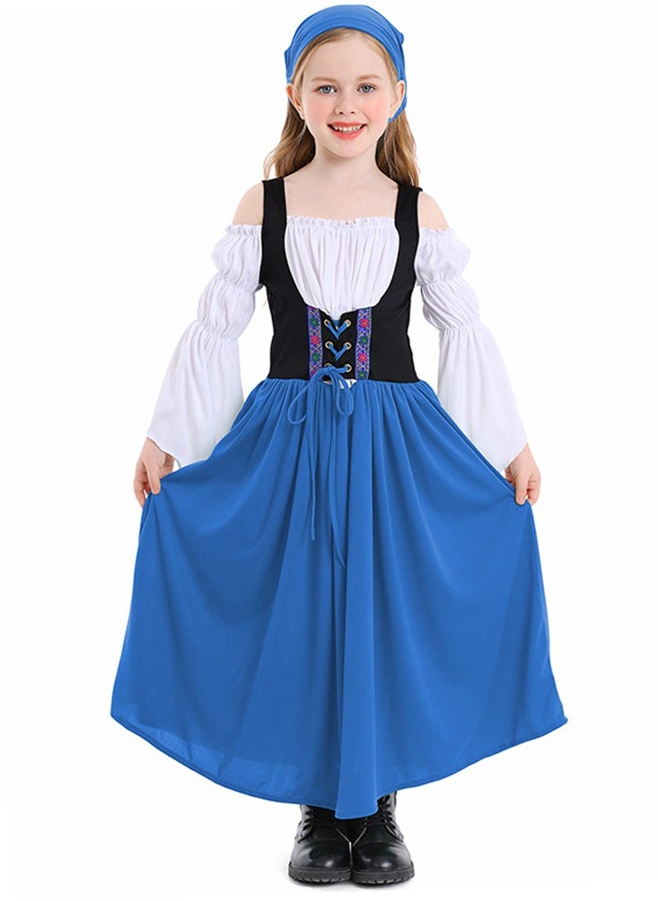 Al Aoyama Girl's farm dress medieval-style Munich festival long dress, Germany Bavarian traditional costume  - Image 1