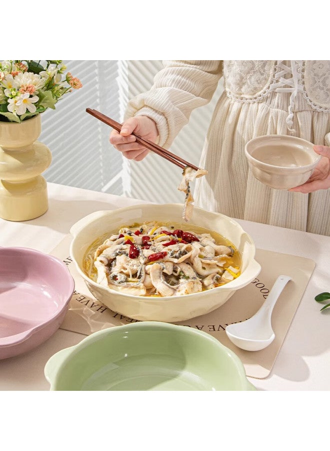 Pinyu New Large Double-handled Soup Bowl For Home Use, 10-inch Bowl For Boiled Fish, Milk White - Image 4