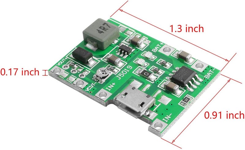كلاراكو وحدة تصعيد الشحن والتفريغ المتكاملة من كلاركو 3.7 فولت 4.2 فولت إلى 9 فولت 5 فولت 2 أمبير، وحدة تصعيد الشحن والتفريغ المتكاملة القابلة للتعديل لبطارية الليثيوم 18650 - Image 2