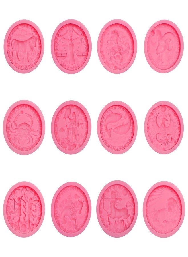 Xcake Lcook Zodiac Signs Plaster Silicone Molds, 12 Constellations Shaped Chocolate Baking Molds for Cake Decoration Candy Clay Resin DIY Craft - Image 1