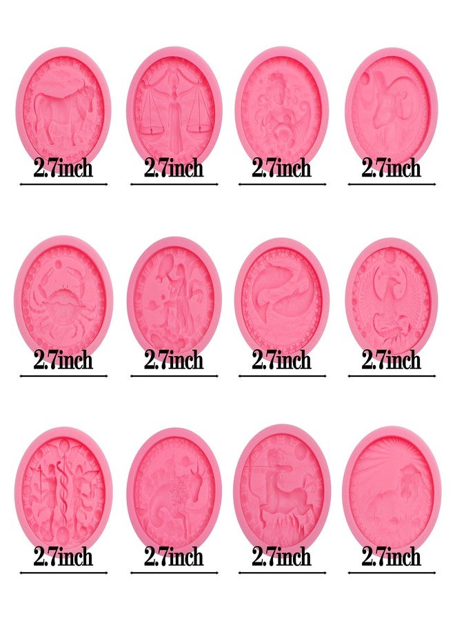 Xcake Lcook Zodiac Signs Plaster Silicone Molds, 12 Constellations Shaped Chocolate Baking Molds for Cake Decoration Candy Clay Resin DIY Craft - Image 2
