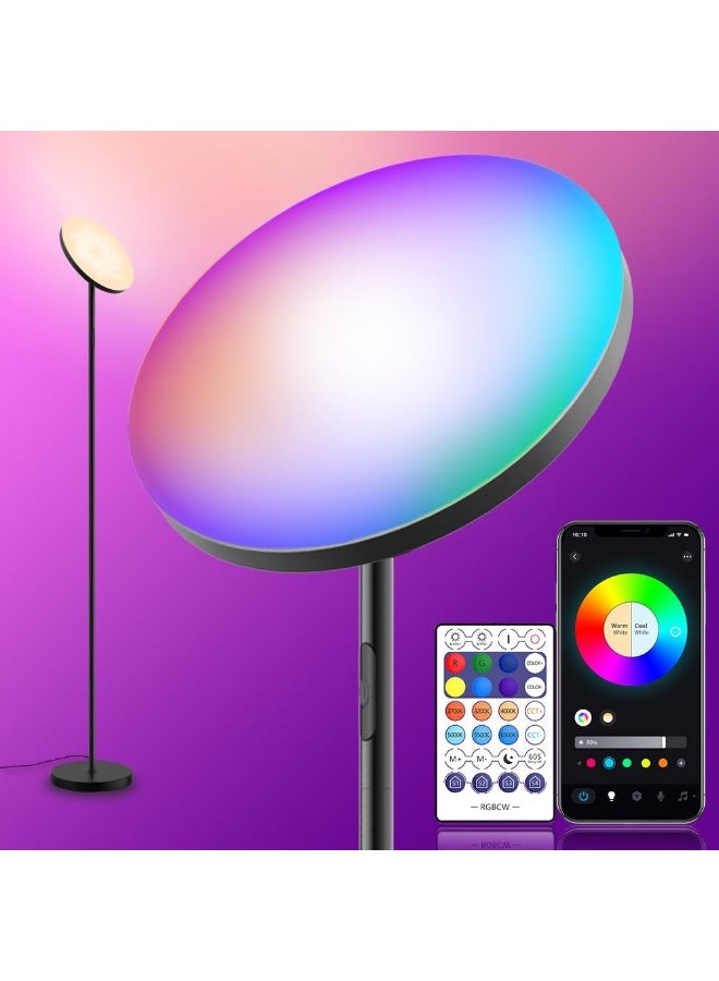 Smart RGB Floor Lamp , LED Floor Lamp WiFi  Modern Tall Standing Light Works with Google Home,2000LM Color Changing & Dimmable Music Sync LED Floor Lamp for Living Room Bedroom - Image 1