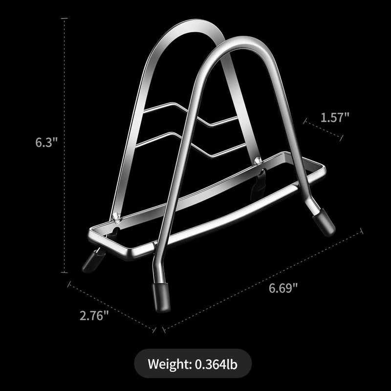 BOMANSI BOMS Cutting Board Rack Holder Stand 304 Stainless Steel Chopping Board Organizer Pan Rack with Stable Triangle Design Stainless Steel Cutting Board Hold for Countertop Space Saving - Image 3