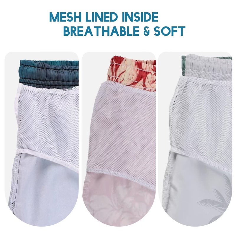 Lzzidou Men's Swim Trunks Hawaiian Bathing Mesh Lining Suit Swimsuits Beach Shorts with Pockets - Image 5
