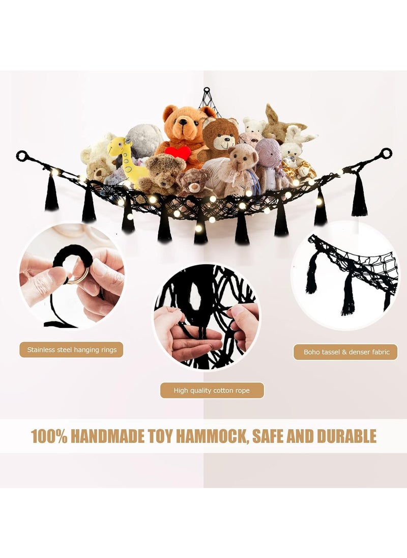 Plush toy hammock, handmade eco-friendly. Extra-large capacity, can store a variety of items. Easy to install, sturdy, safe and drop-proof. It is not only a storage artifact but also a beautiful scenery, adding neatness and beauty to the home. Quality, convenience and fashion choice, so that you can enjoy a comfortable life in Saudi Arabia, buy now to start a wonderful home journey.