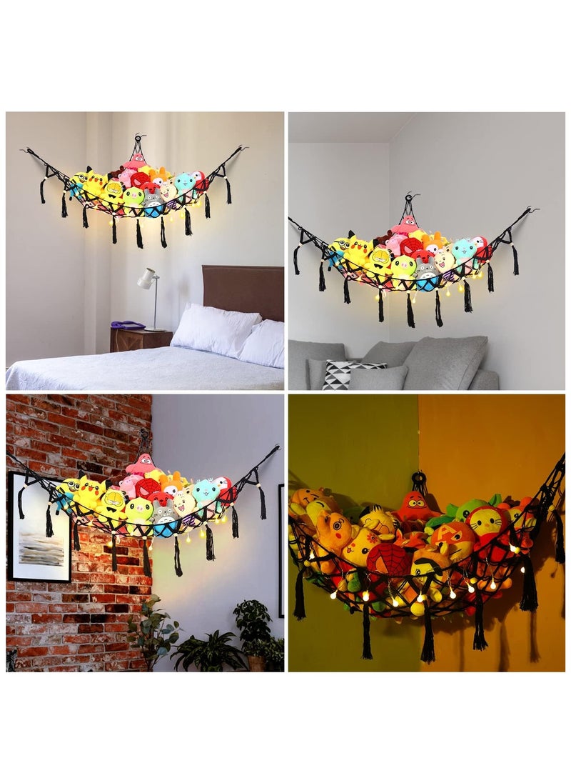 Plush toy hammock, handmade eco-friendly. Extra-large capacity, can store a variety of items. Easy to install, sturdy, safe and drop-proof. It is not only a storage artifact but also a beautiful scenery, adding neatness and beauty to the home. Quality, convenience and fashion choice, so that you can enjoy a comfortable life in Saudi Arabia, buy now to start a wonderful home journey.