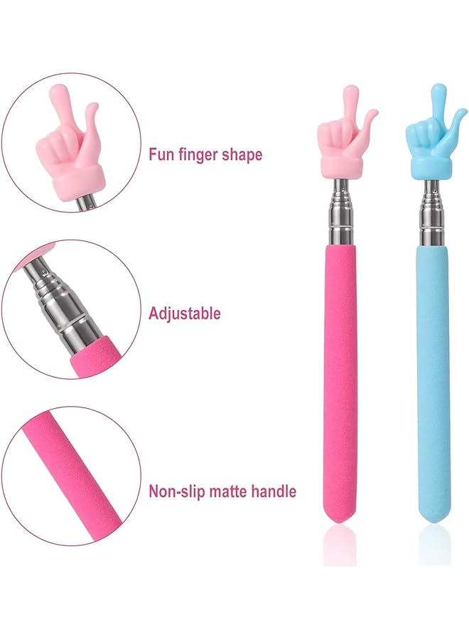 إيروريكس 4 قطع من مؤشرات المعلمين القابلة للتمديد، مؤشر اليد، مؤشر الإصبع، مؤشر عصا العرض، مؤشر السبورة البيضاء لمعلمي المدارس الابتدائية ورياض الأطفال والفصول الدراسية - Image 4