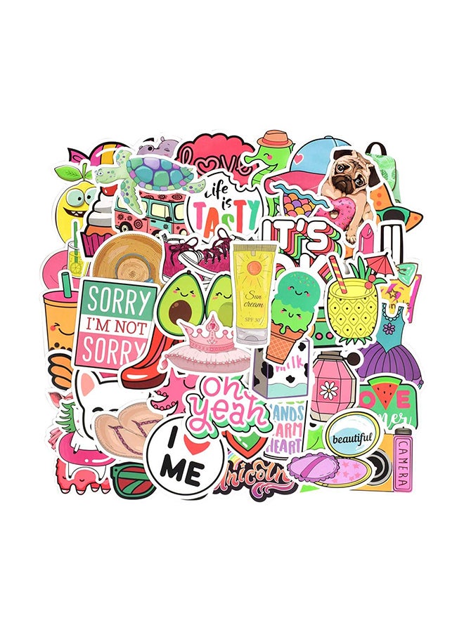 Loquat 50-Piece Waterproof Summer Beach Style Sticker Set - Image 1