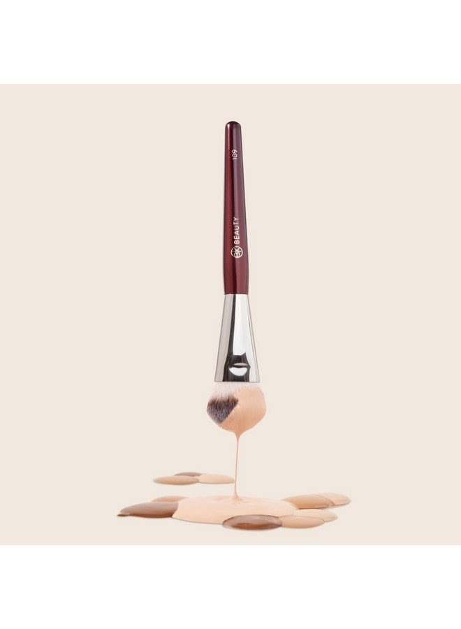 BK BEAUTY BRUSHES - 109 MINI CONTOURED FOUNDATION - Face Brush for Liquid or Cream Foundations - Bronzer, Blush & Highlighter Makeup Brush - Image 3