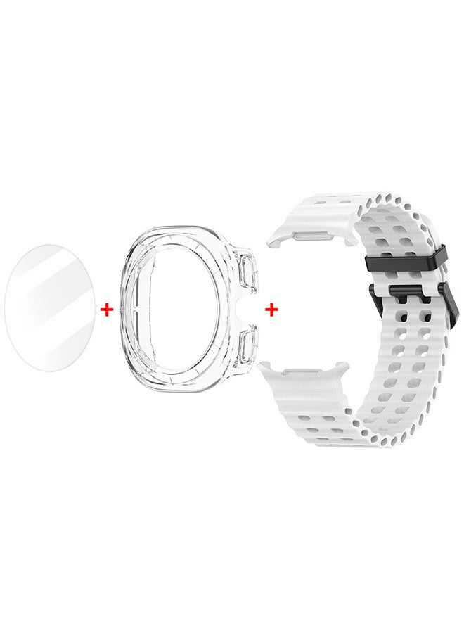 CATANES (for Samsung Galaxy Watch 7 Ultra) 3 Packs Silicone Band, Case and Screen Protector, Soft Ocean Silicone Sport Strap Replacement Accessory  - Image 3