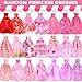Bymore 195 Pcs Doll Clothes and Accessories Kit Include Princess Gowns Fashion Skirt Slip Dresses Tops Pants Bikini Swimsuits Shoes Crowns Necklaces Glasses Hangers in Gift Box for 1112 Dolls - Image 3